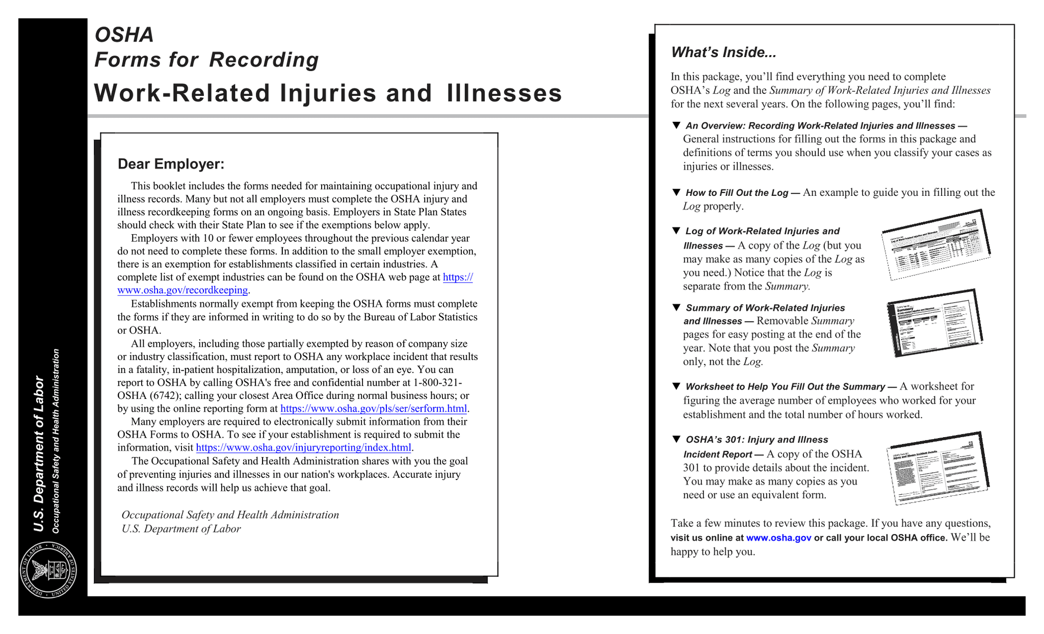 OSHA Forms For Recording Work Related Injuries Illnesses screenshot